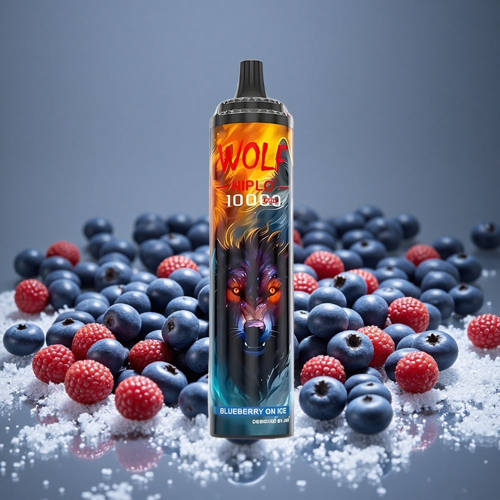 JNR Wolf Niplo 10000 Puffs Blueberry On Ice 20ml E-liquid 650mAh Battery Type-C Charge 0%/2%/5% Nicotine