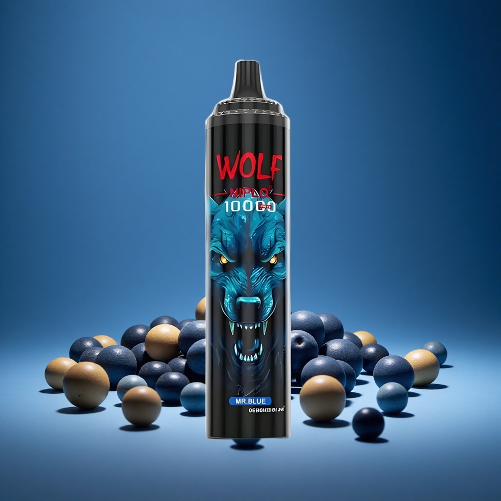 JNR Wolf Niplo 10000 Puffs Mr Blue 20ml E-liquid 1.0 Ohm 650mAh Battery Type-C Charge