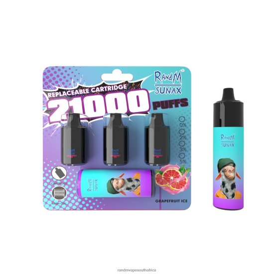 RandM Sunax 21000 Airflow Control Pod Replaceable Vape Device 1Pc D8842N272 Red Apple Lemon RandM vape flavours