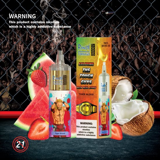 RandM Tornado 10000 Airflow Control Vape Device 1Pc D8842N107 Strawberry Donut RandM vape online